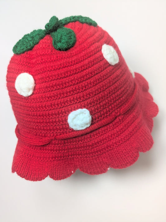 Crochet Baby Toddler Strawberry hat | Strawberry Festival