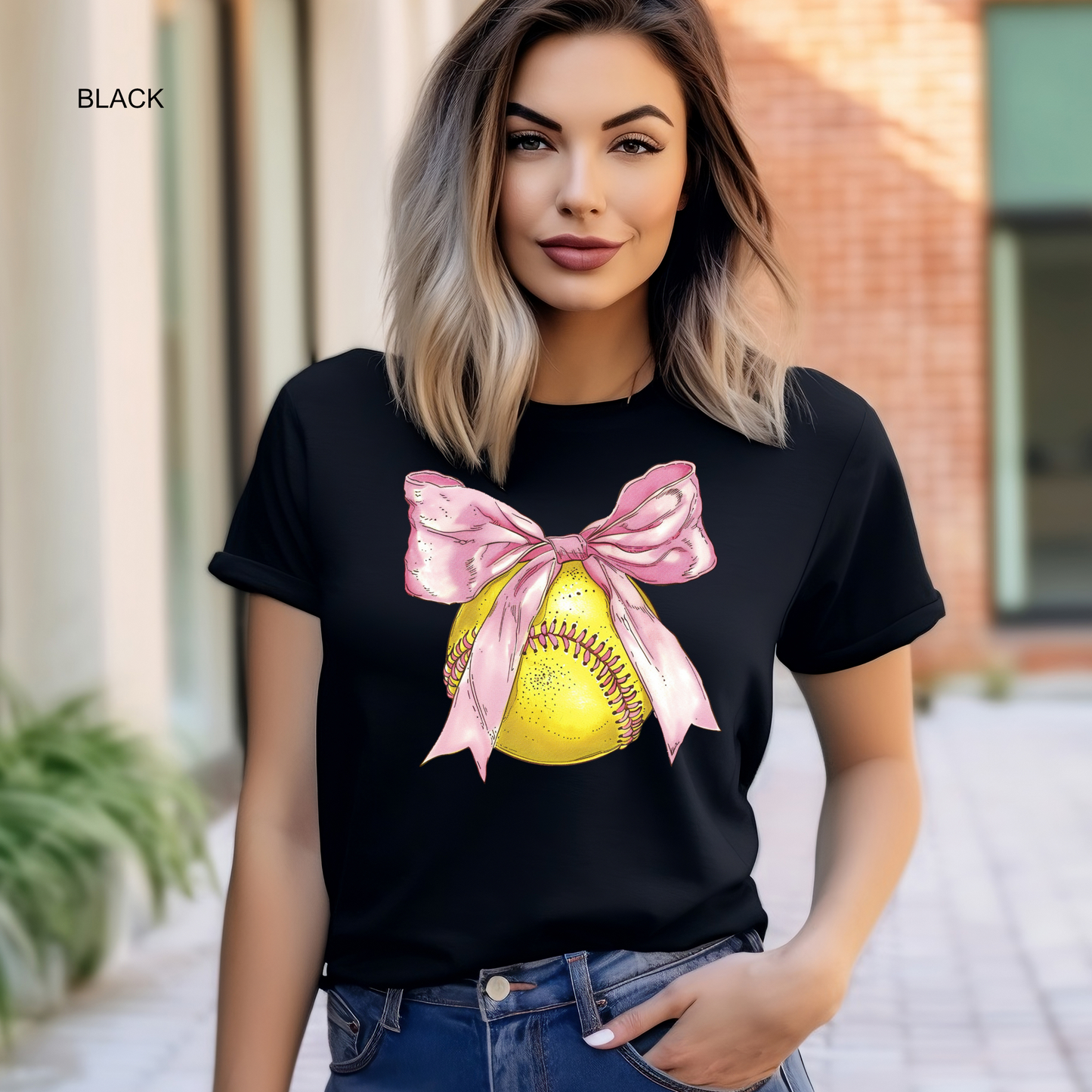 Single Coquette Softball | Bow | Softball Mom | Game Day