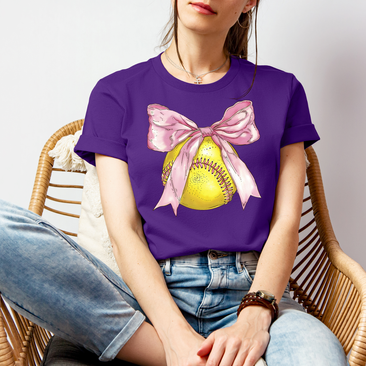 Single Coquette Softball | Bow | Softball Mom | Game Day