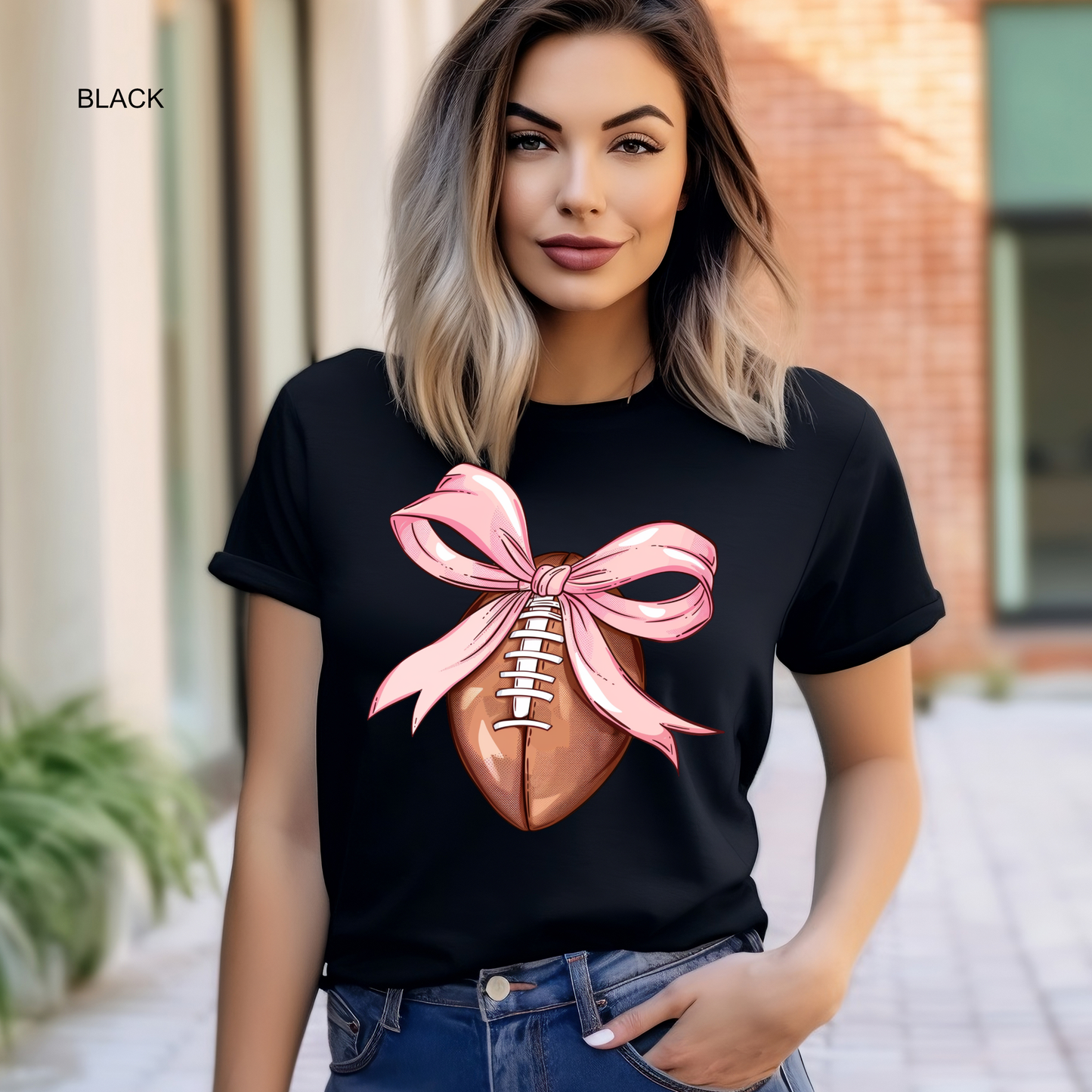Single Coquette Football | Bow | Football Mom | Game Day