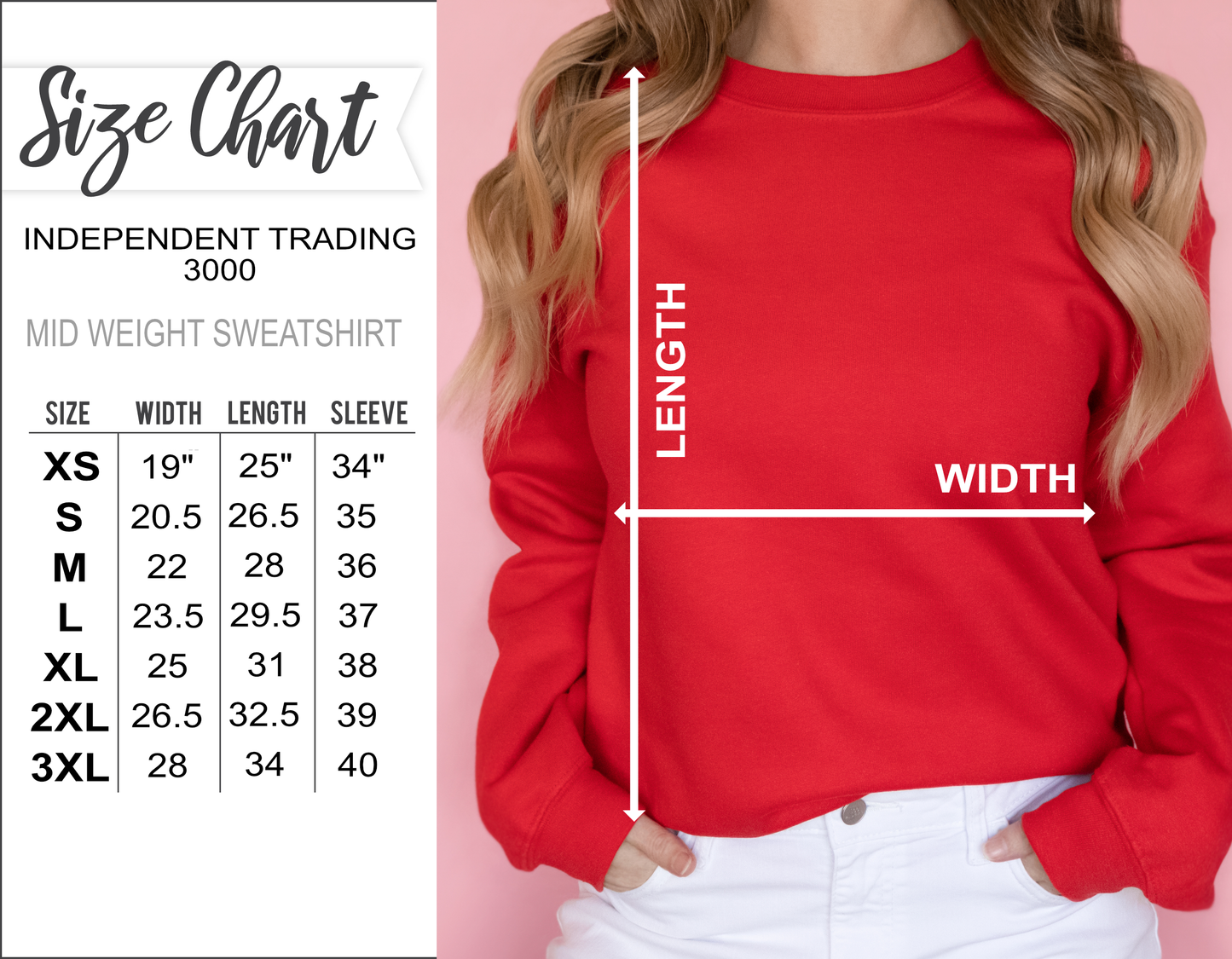 Red Solid Color Independant Trading Company Sweatshirts | ADULT | ITC