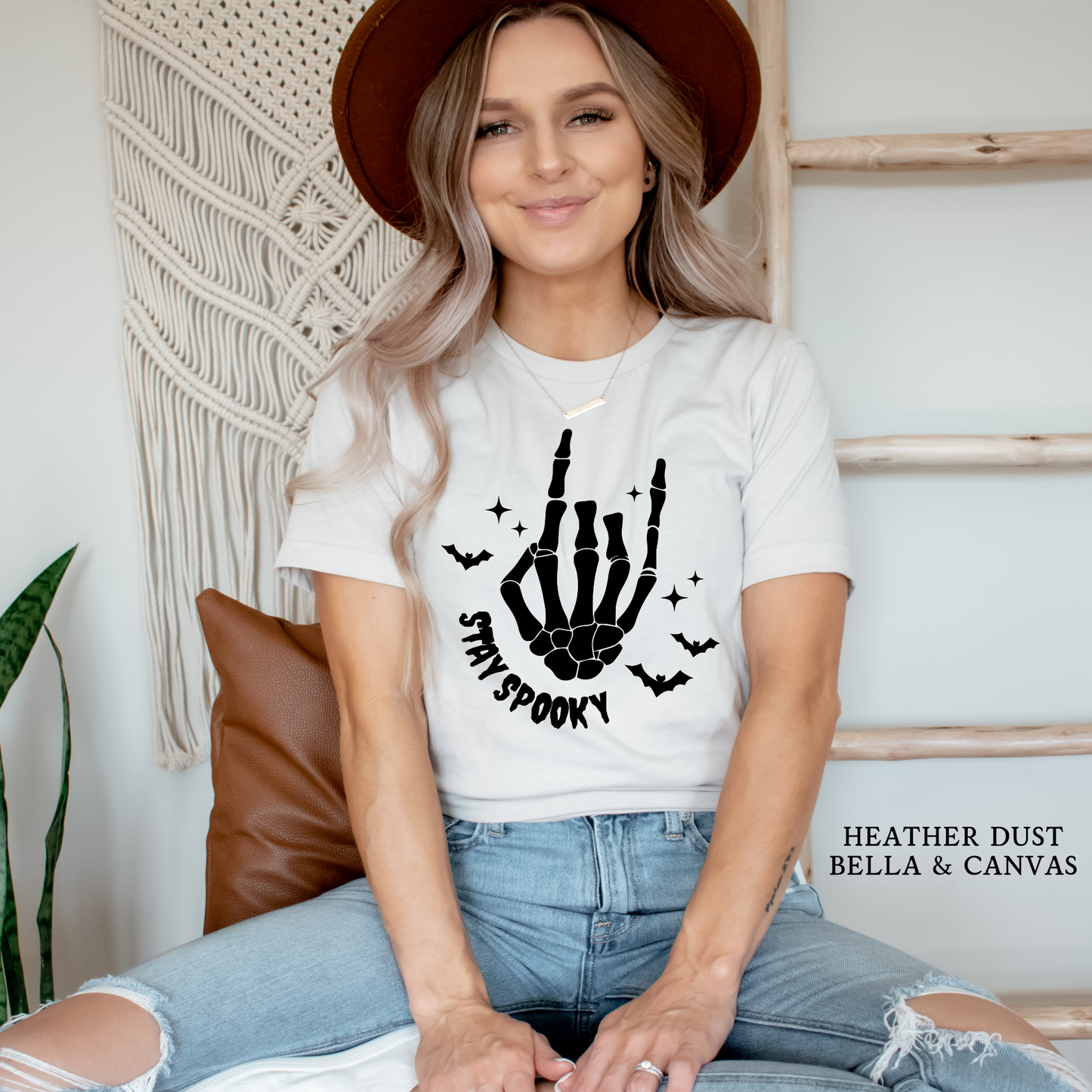 Stay Spooky | Skeleton Hand | Bats | Halloween | Fall | Unisex T-shirt