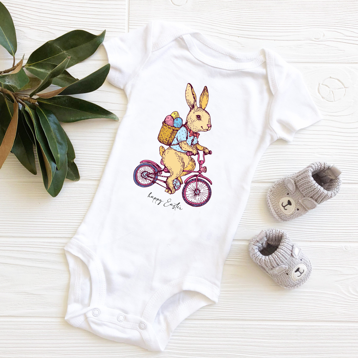 Bunny on Vintage Bike | Easter | Infant Bodysuit | Baby