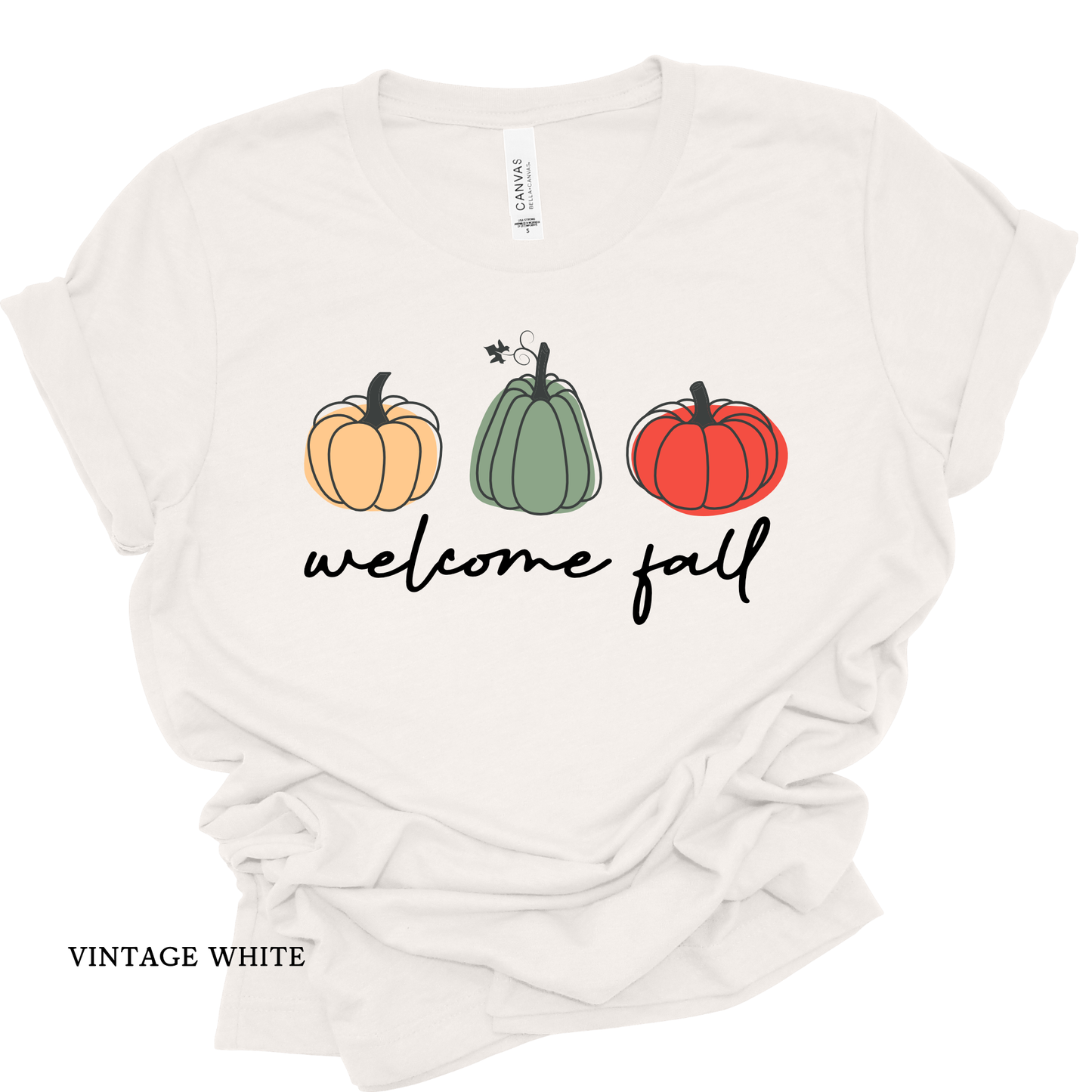 Welcome Fall with Pumpkins - Fall Graphic Tee