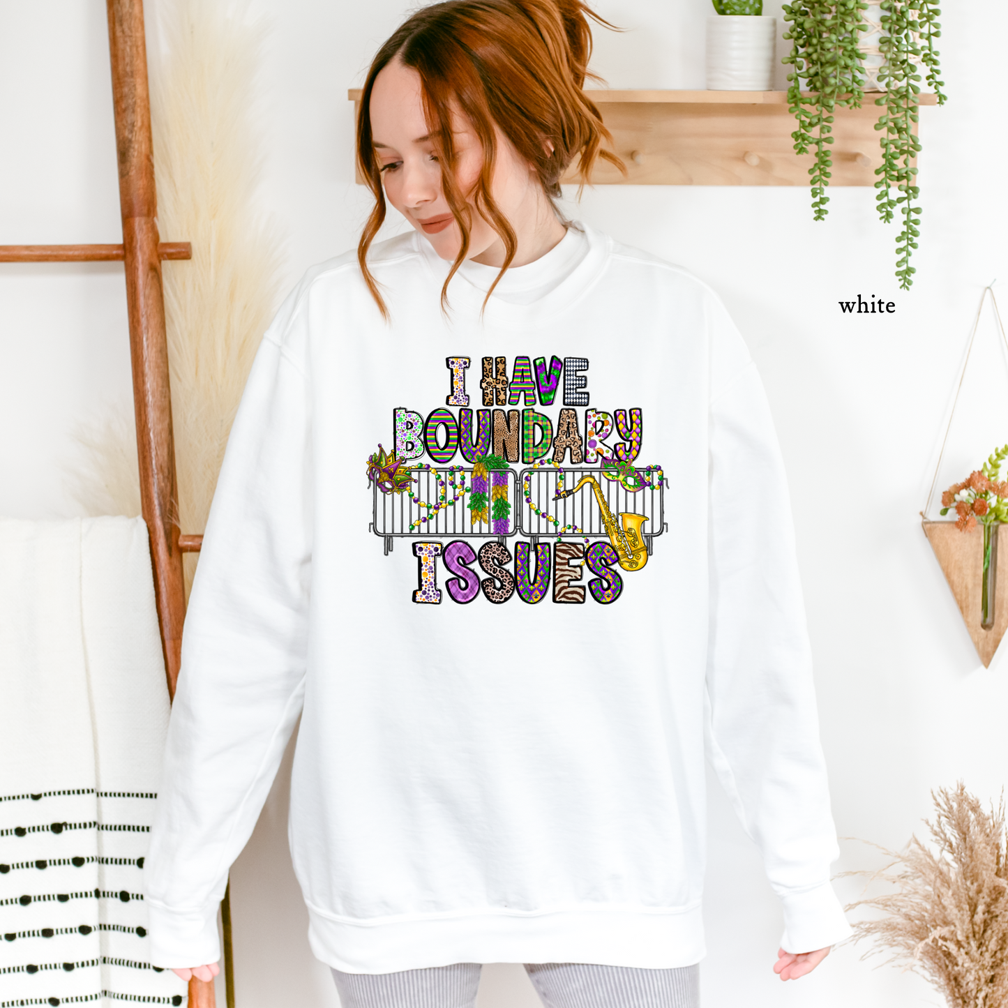 Boundary Issues | Mardi Gras | Comfort Colors Sweatshirt