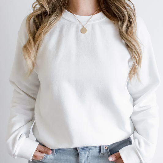 White Solid Color Independant Trading Company Sweatshirts | ADULT | ITC