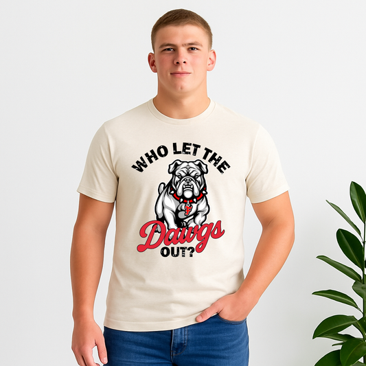Who let the dawgs out spirit wear shirt
