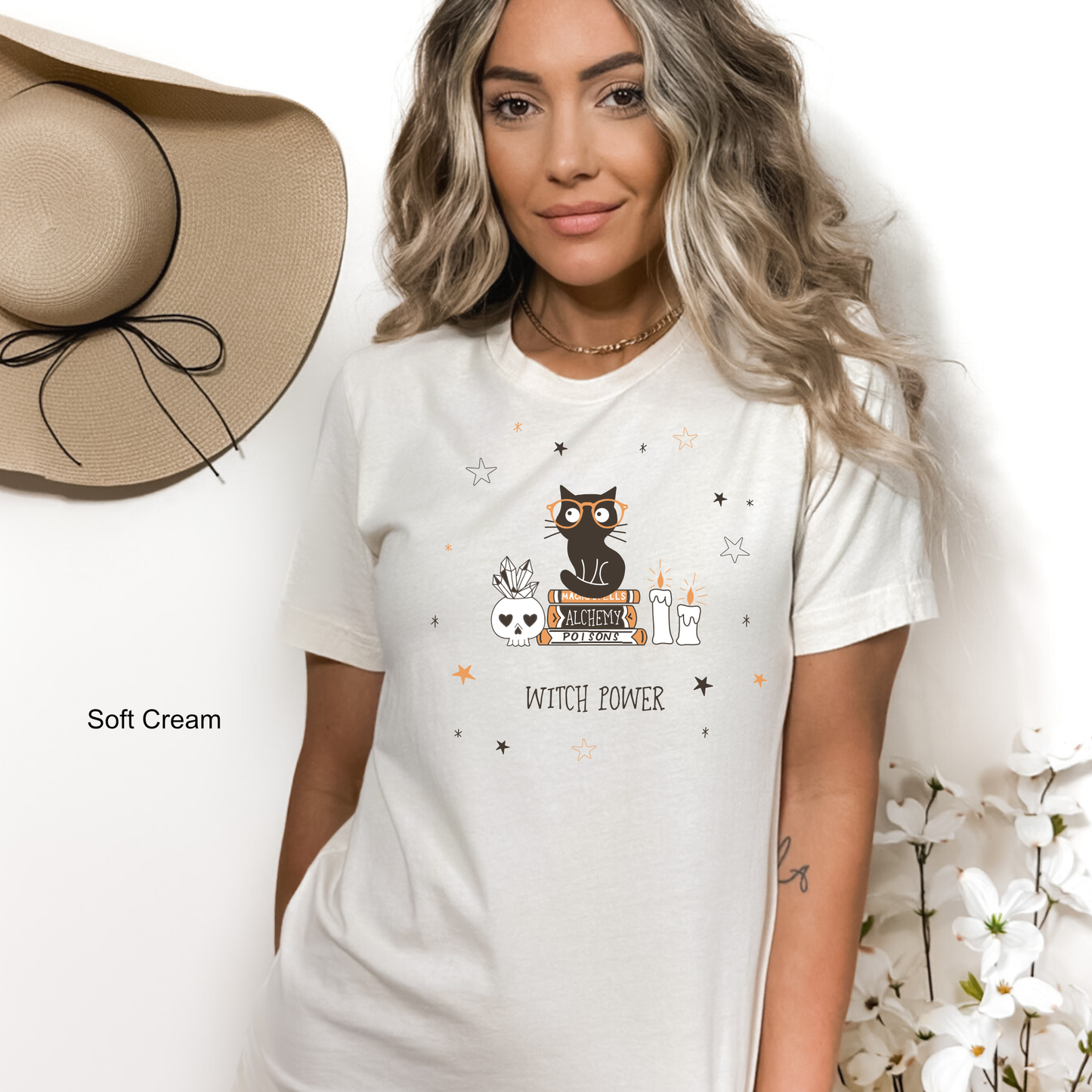 Black Cat - Witch Powers - Halloween Graphic Tee
