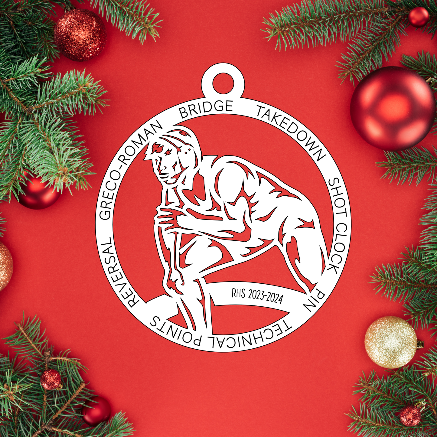 Male Wrestling | Rossview School Christmas Ornaments