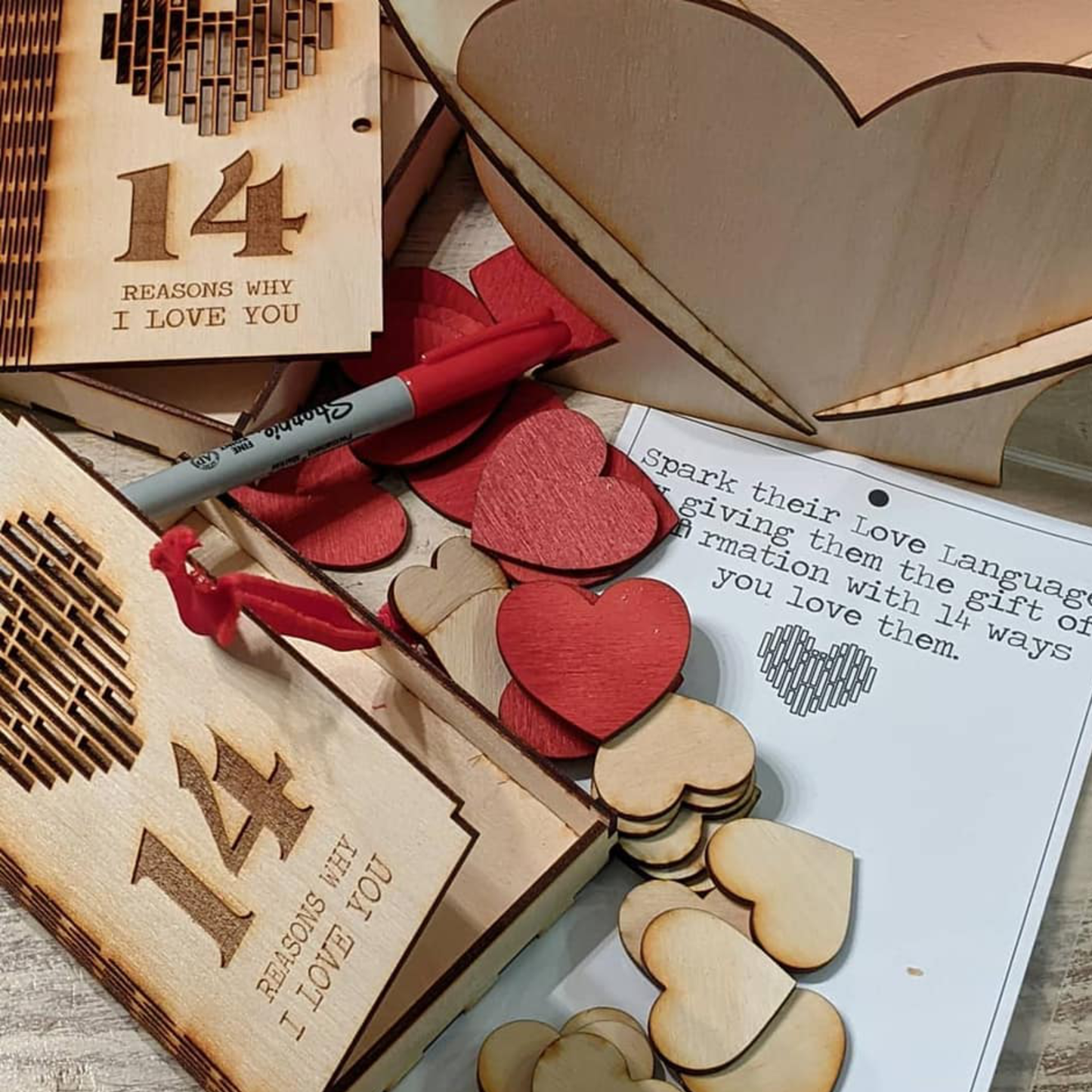 14 Reasons Why I Love You Wooden Book