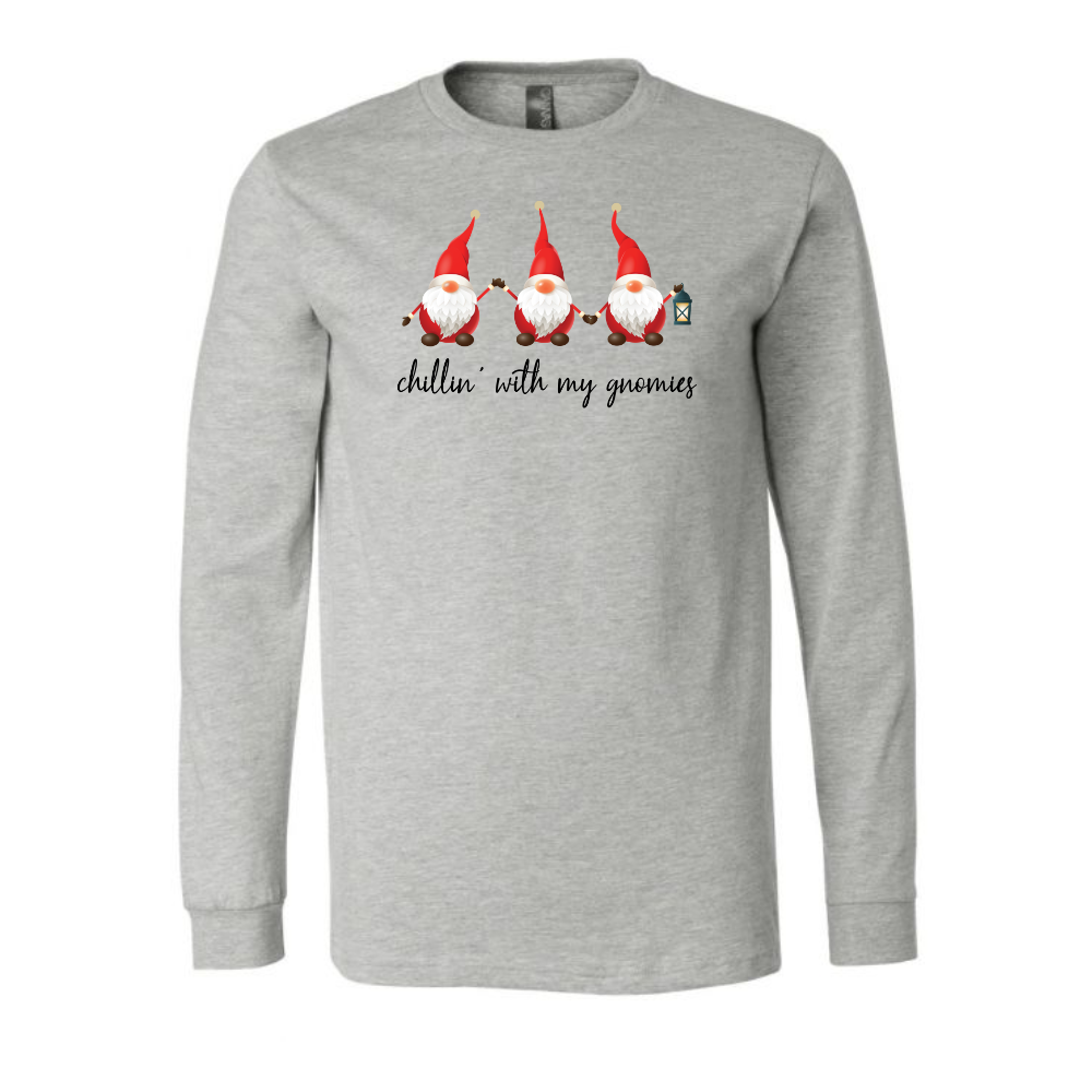 Chilllin with my Gnomies Long Sleeve Unisex Holiday Tee