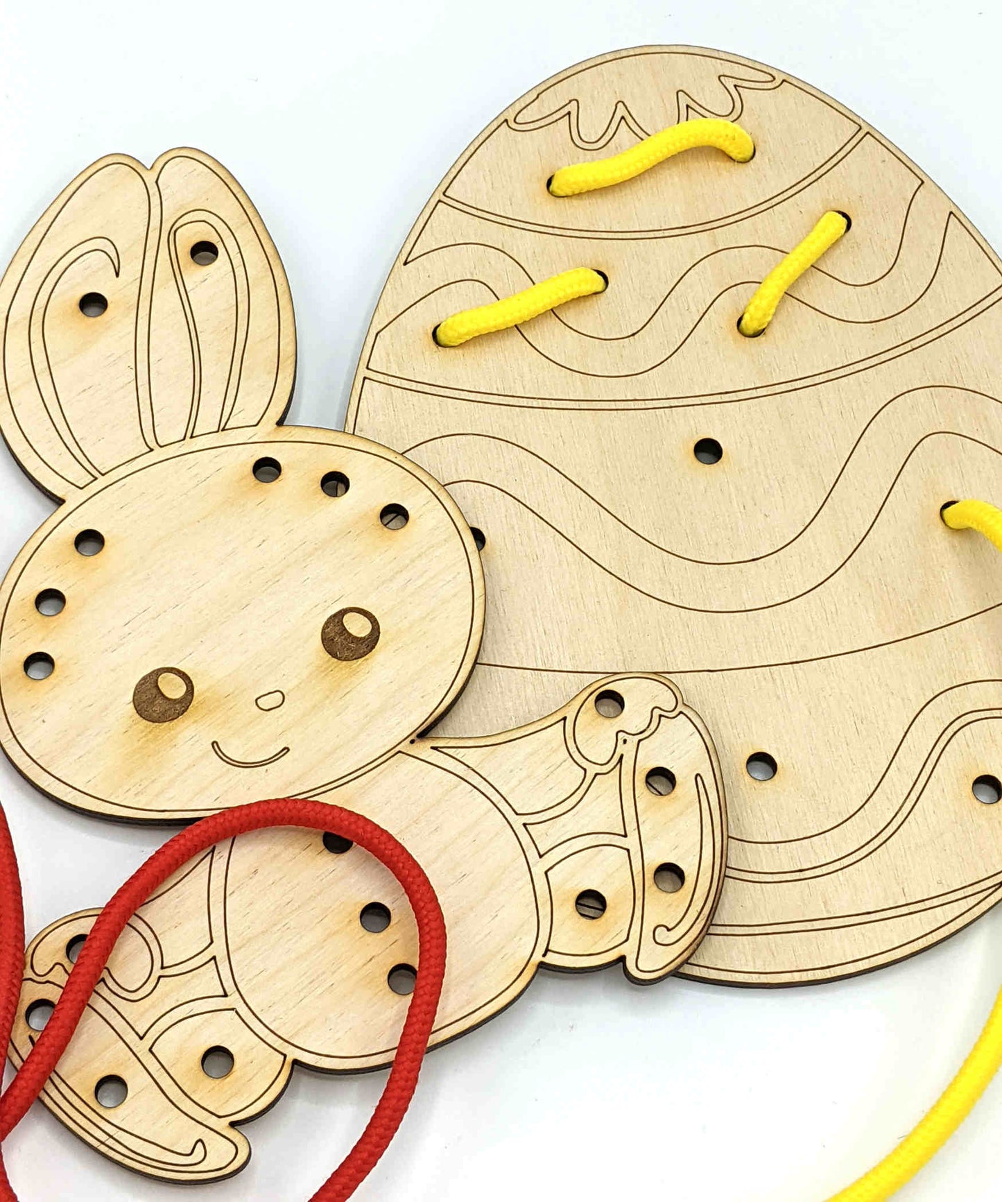 Easter 3-Piece Wooden Lacing Cards - Fun and Educational Easter Craft for Kids