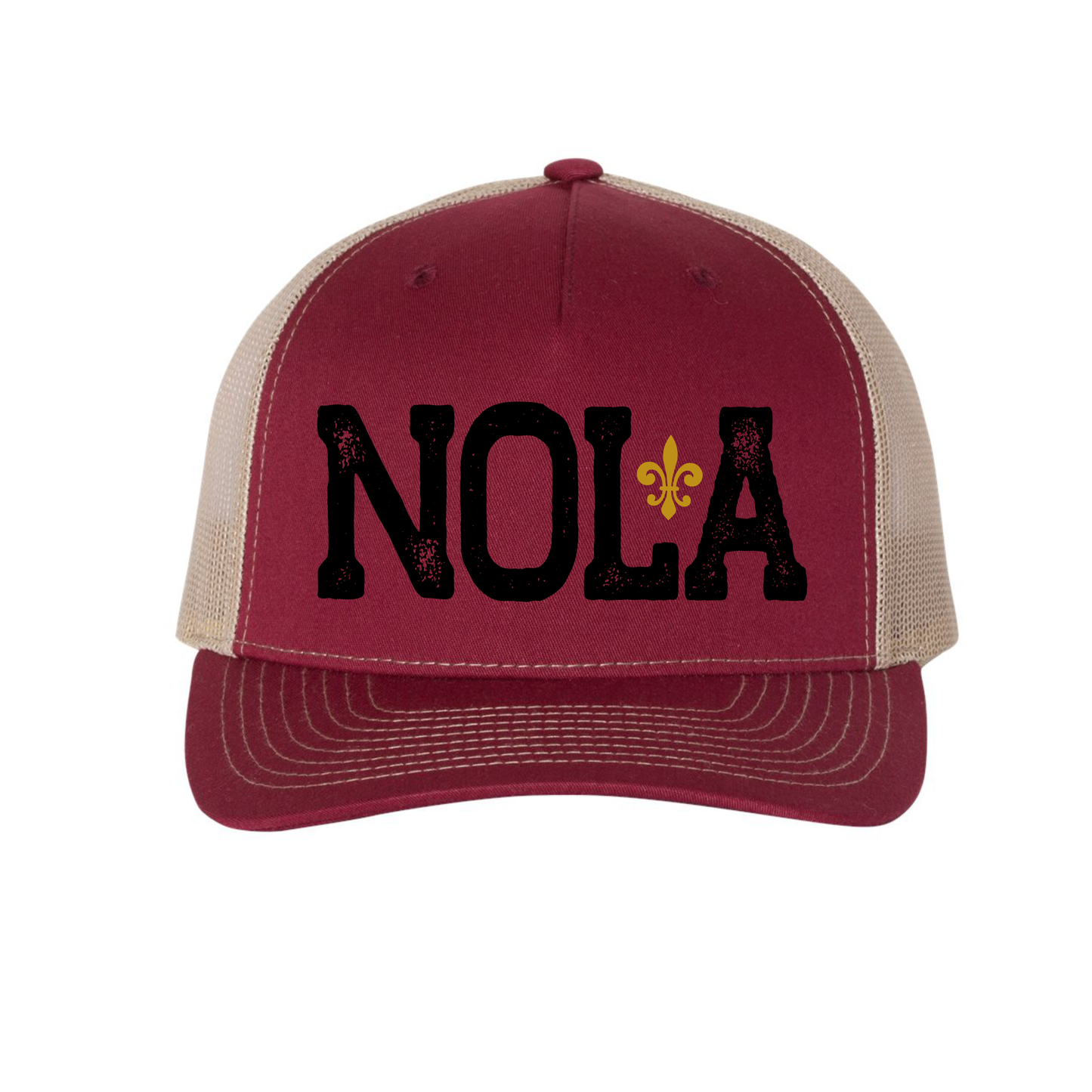 NOLA Richardson 5 Panel Hat - Cardinal, Heather Grey