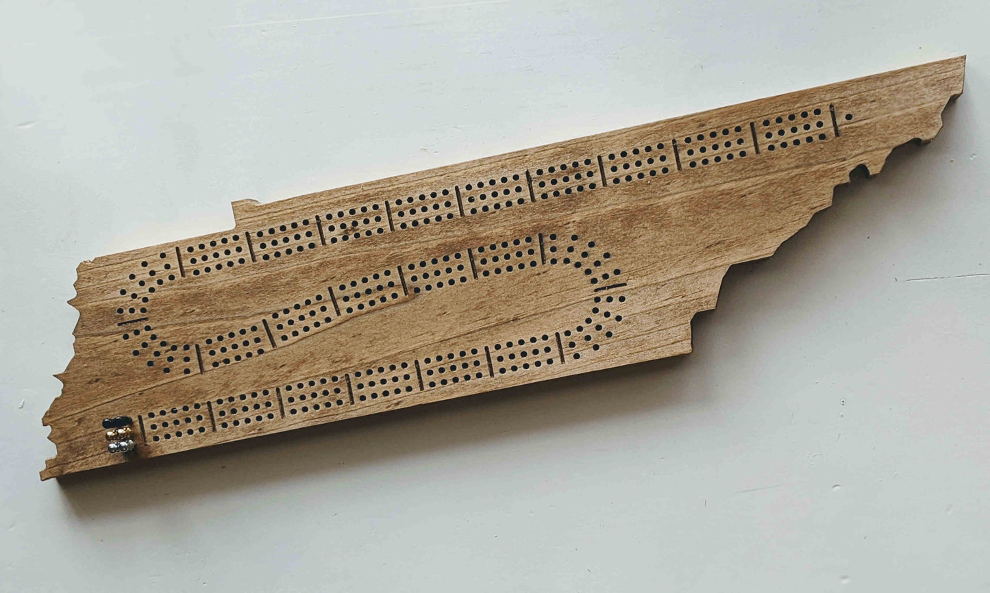 Tennessee Wooden Cribbage Board