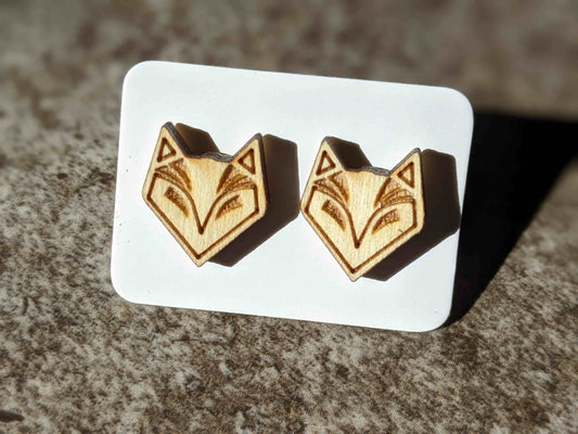 Lightly Stained Wooden Fox Studs