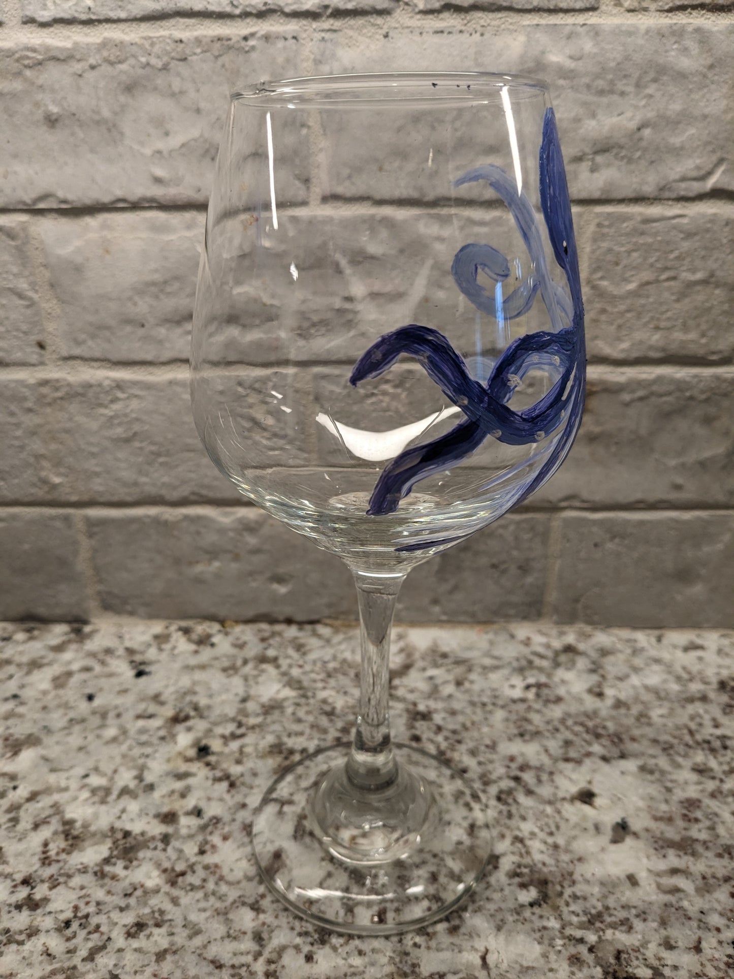 Octopus Hand Painted Stemmed Wine Glasses - 16 oz