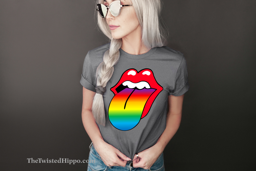 Rainbow Tongue Rocker Lips T-Shirt