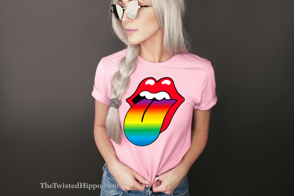 Rainbow Tongue Rocker Lips T-Shirt