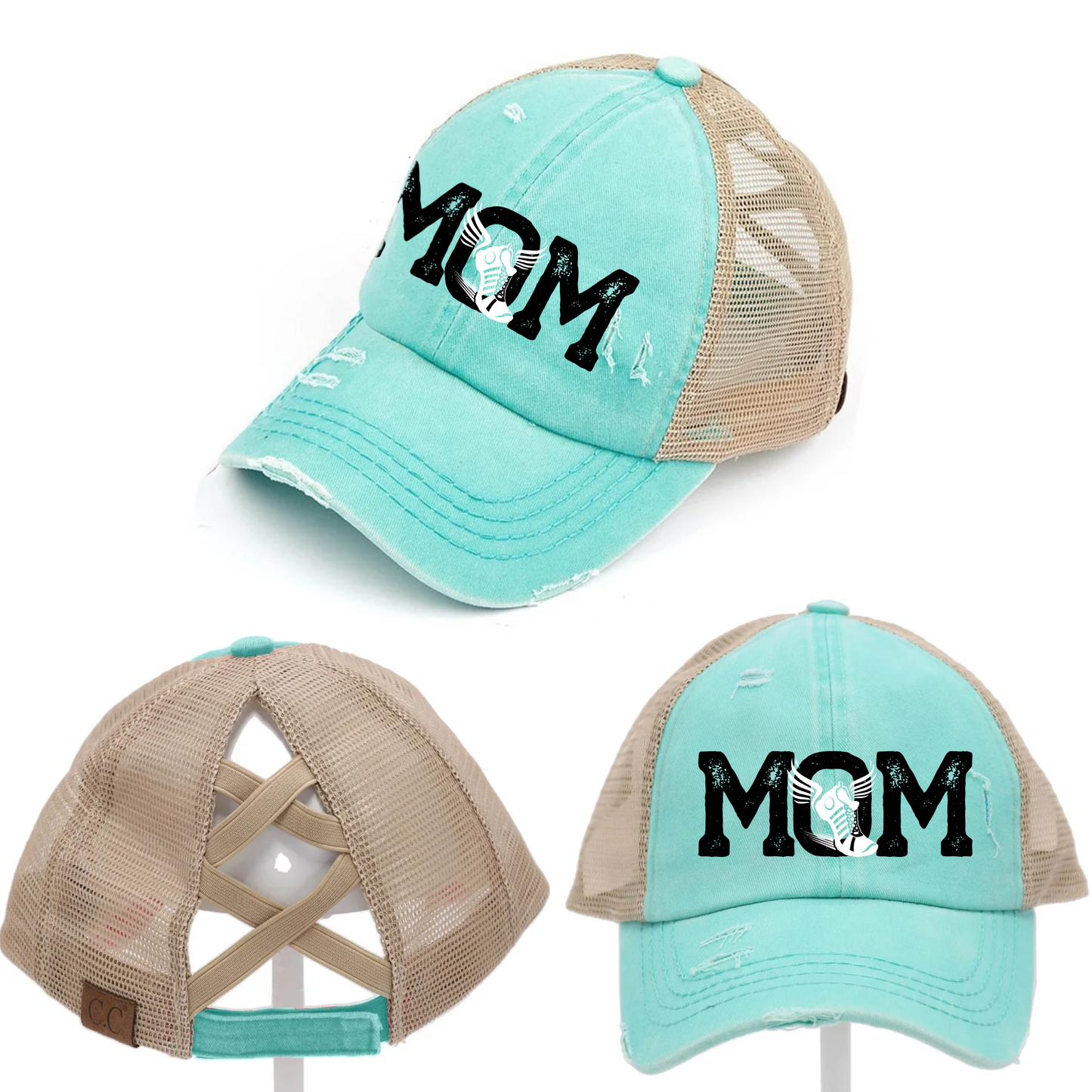 Cross Country - Track - Criss Cross Hat - Red, Mint & Charcoal