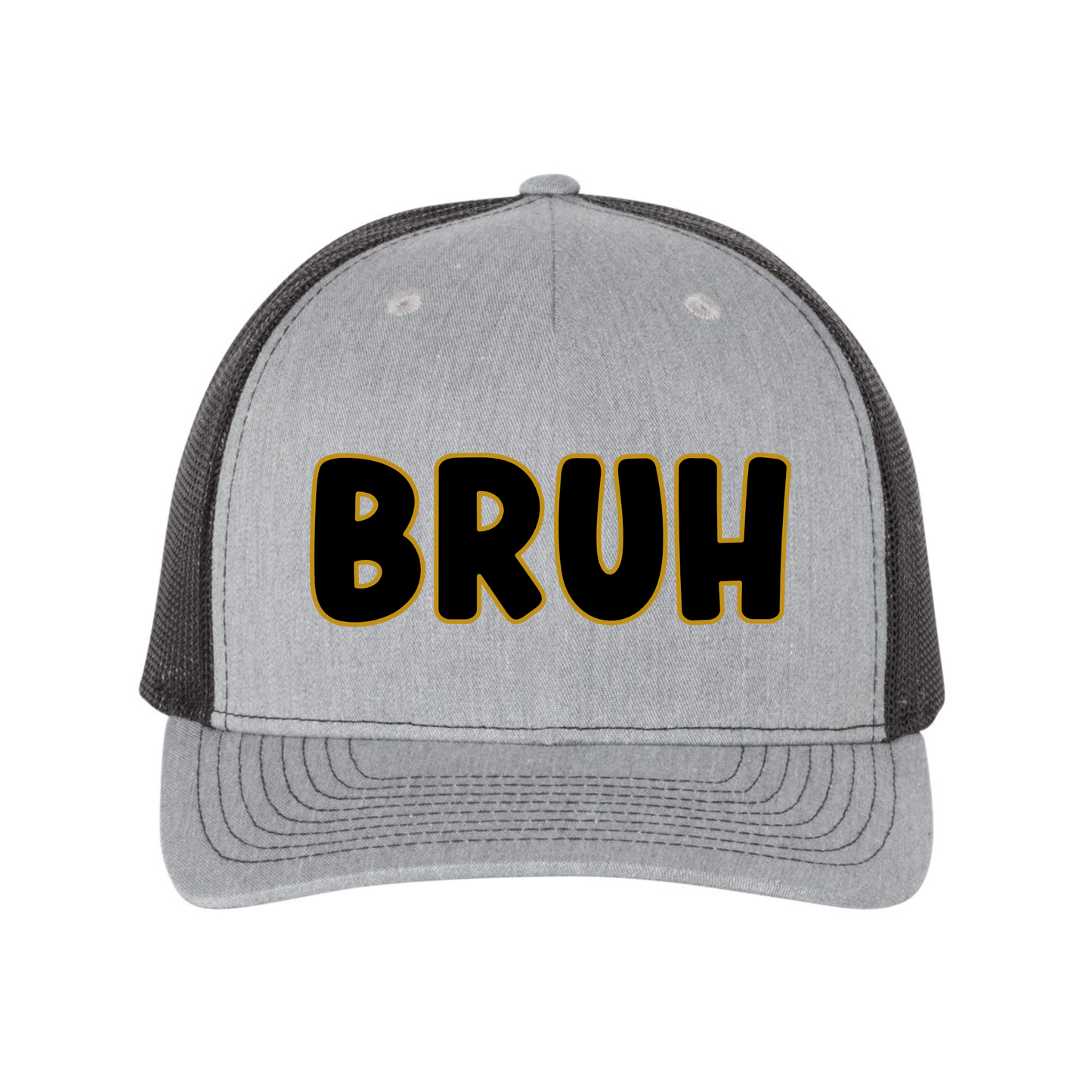 BRUH Richardson 5 Panel Hat - Cardinal, Heather Grey