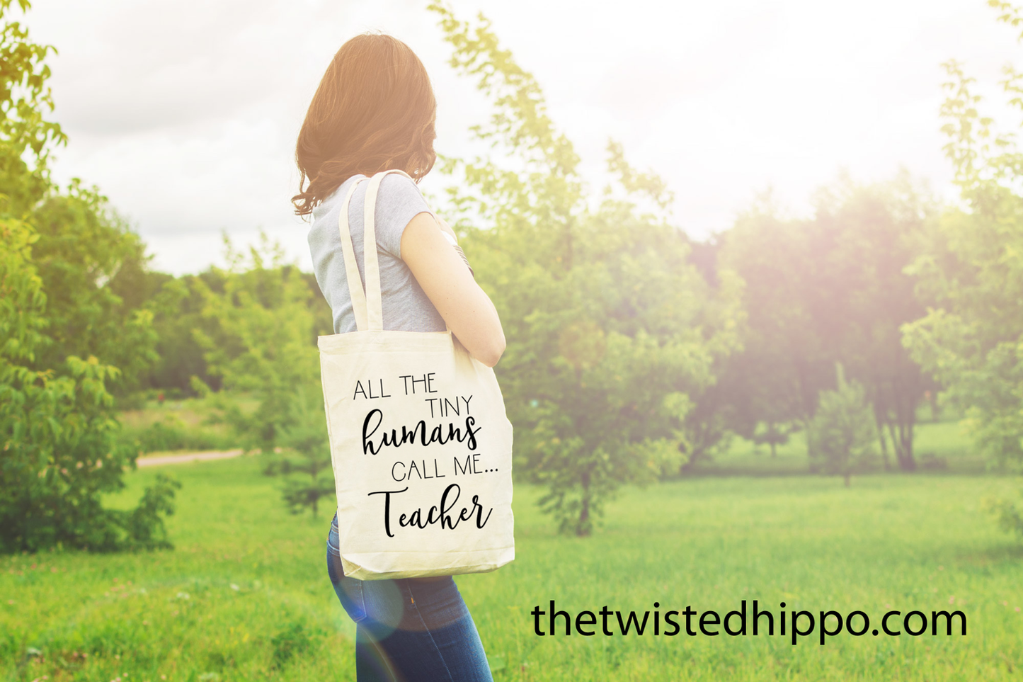 All The Tiny Humans Call Me Teacher-Teacher Appreciation- Canvas Tote Bag