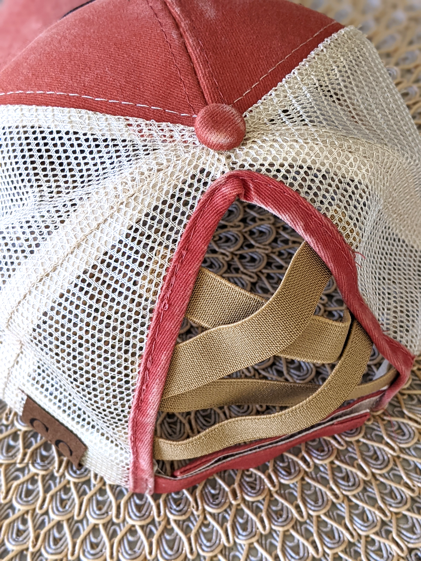 Hot Mess Mama Leather Patch Criss Cross Hat