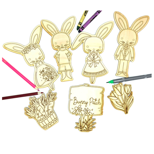 Bunny Family Easter Art Kit | Paint Kit | Coloring Kit | Easter Basket Gifts