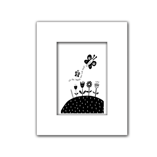 e "Butterfly & Flower" design features a mama butterfly and baby butterfly with the saying Oh The Places You Will Go