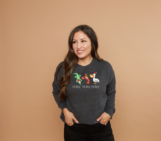 Sweatshirt -  Cajun Christmas Alligator, Crawfish and Pelican
