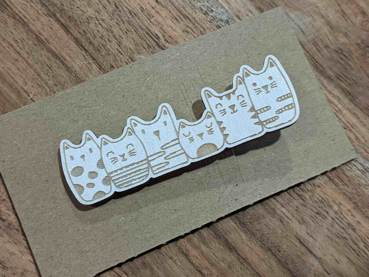 Row of Cats Hair Clip