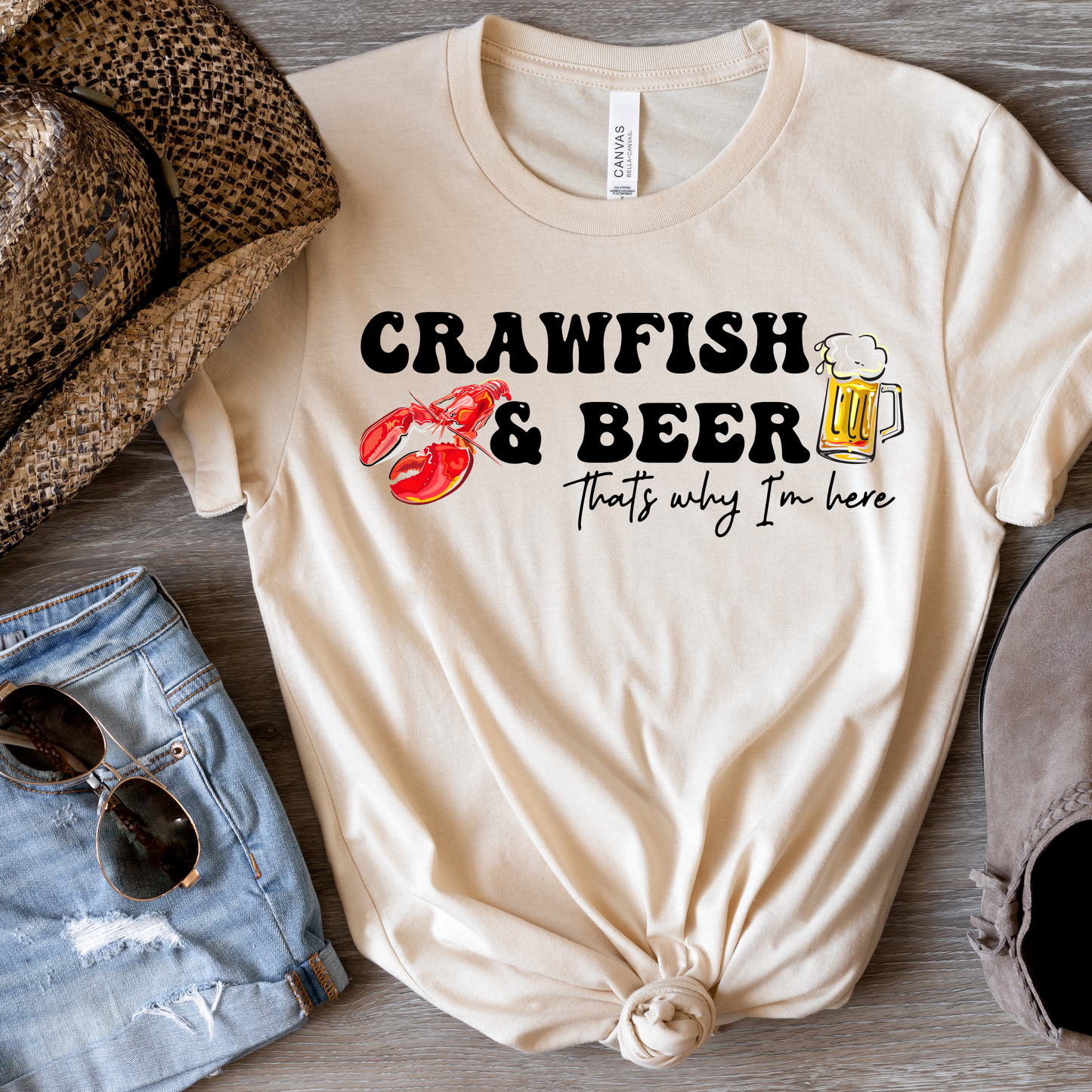 Crawfish & Beer that's why I'm here Tee