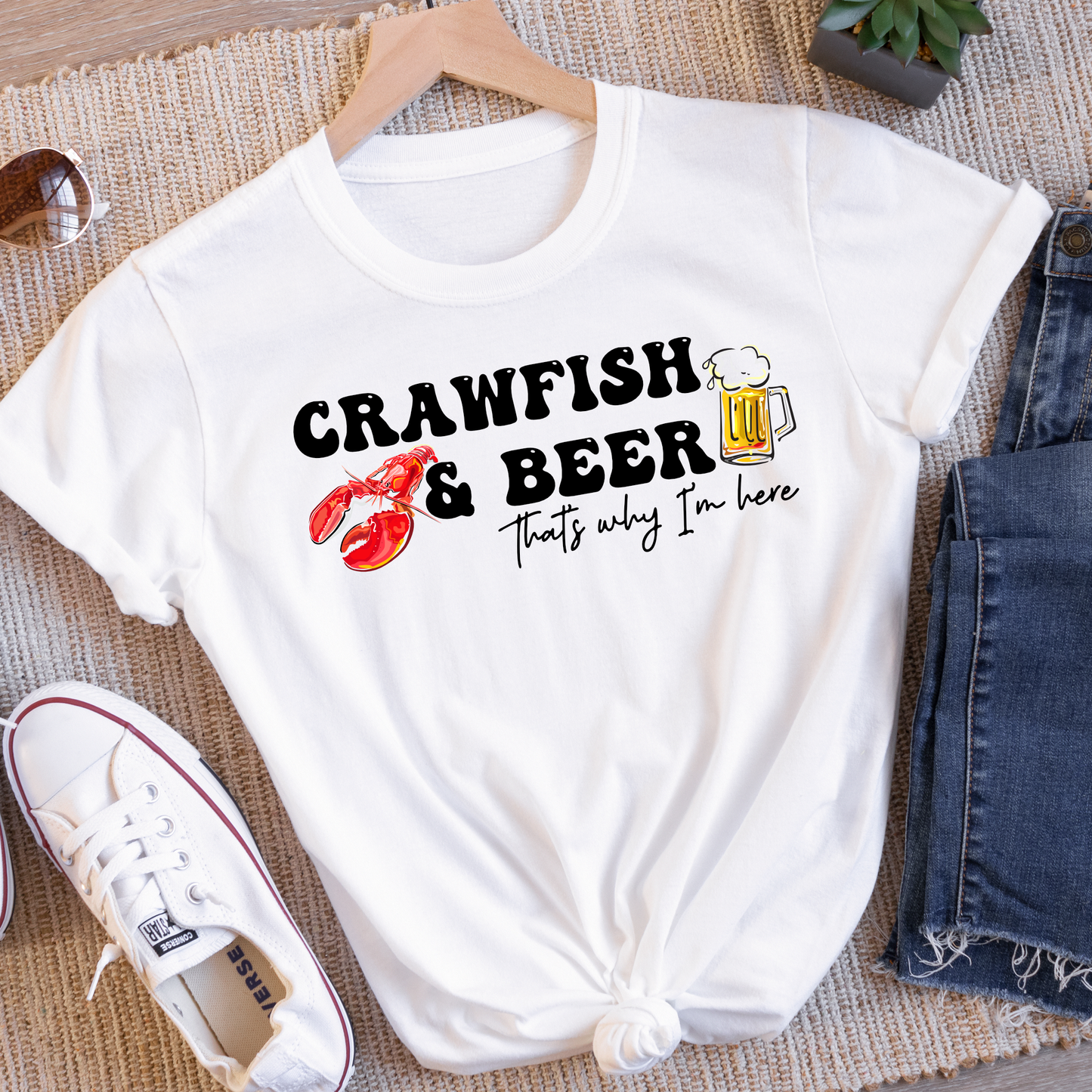 Crawfish & Beer that's why I'm here Tee