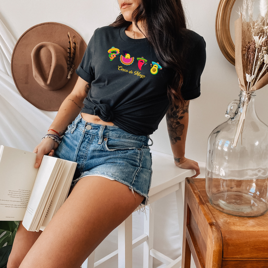 Dancing peppers and avocados graphic tee for Cinco de Mayo