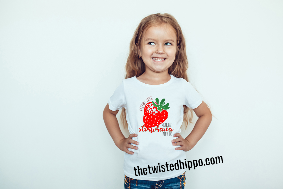 Feeling Cute Might Eat Strawberries later, idk Youth Tee