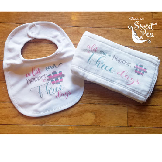 Girl - Easter Bib and Burp Cloth