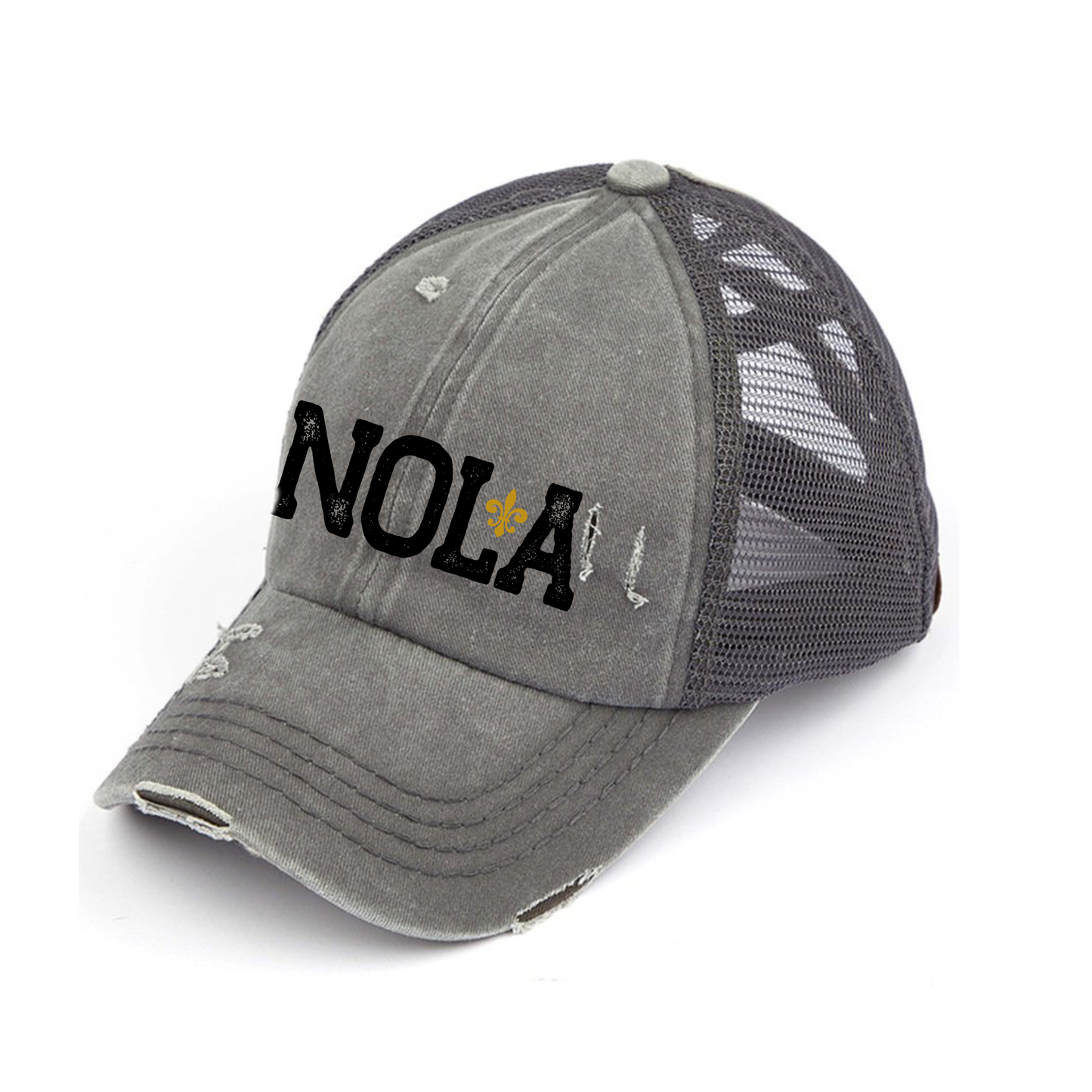 NOLA Criss Cross Hat - Red, Mint & Charcoal